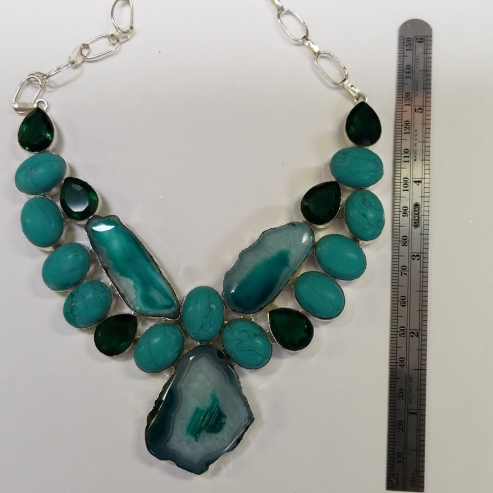 Gemstone Statement Necklace - image 8
